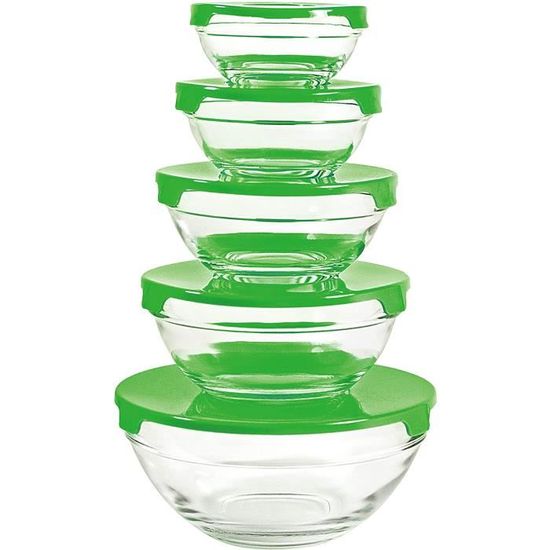 20pcs. Set Tupperware en verre couvercle vert conteneur pour aliments  boites avec couvercle en couleur - pour micro-onde - Cdiscount Maison