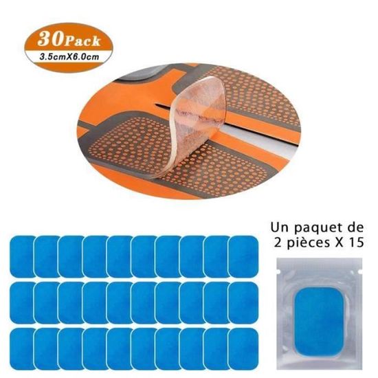 18 Coussinets Gel EMS De Rechange - 6 Carrés + 12 Ovales - Compatible Ceinture Abdominale & Electrostimulateurs