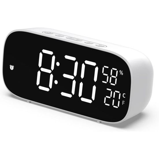 Réveil Projecteur Honseadek - Horloge Numérique Avec Projection Au Plafond, Température, USB - Blanc - 4