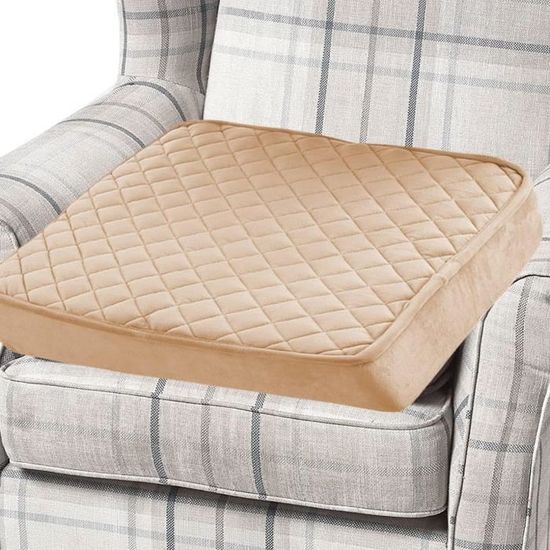 Coussin Rehausseur Carré 100% Coton 10 Cm Épaisseur - 40x40 Cm Gris Foncé - Confort Extra Pour Chaise
