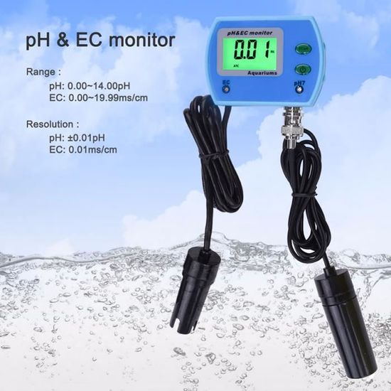 Moniteur PH Sel 8 En 1 WiFi Pour Aquarium Et Hydroponie - PH TDS EC ORP Température Humidité