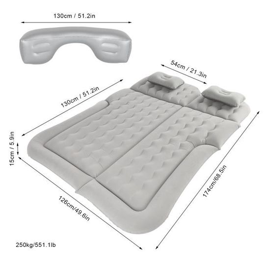 Matelas Gonflable Pour Peugeot 208 / E-208 (2020-2024) - Lit Banquette Arrière Camping, Voyage