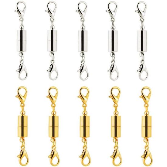 Magnétique Fermoir à Boucle,10 Pack Bijoux Fermoir Magnétique Converter