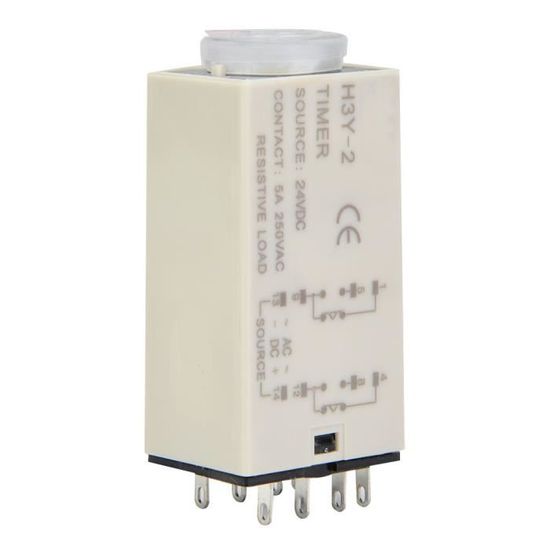 Relais Temporisé H3CR-A 24V DC - 11 Broches - Temporisation 1,2s à 300h - Pour Automatismes Et Contrôles Industriels