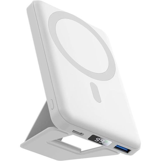 Batterie Externe Magnétique 5000mAh Pour IPhone - Charge Rapide 15W Sans Fil - Compatible MagSafe IPhone 12 à 16