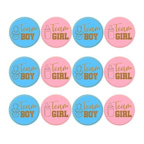 FUGLUS Team Boy Or Girl, 120 Pièces 5 Estilos Gender Reveal