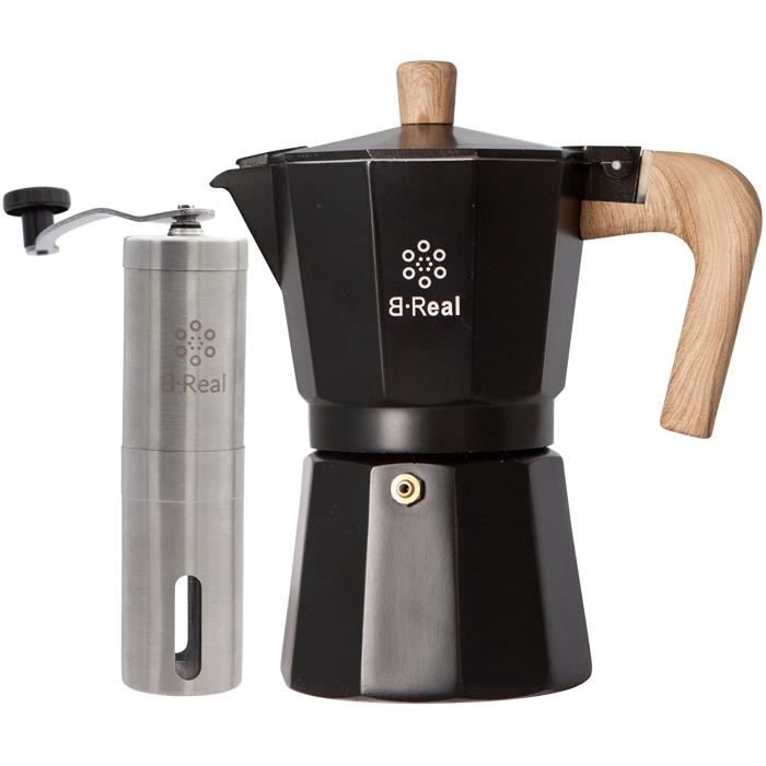 Cafetière italienne induction avec moulin à café manuel pour café en