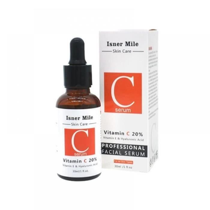 Sérum Visage à La Vitamine C 10ml - Hydratant, Anti-âge, Anti-taches - Avec Acide Hyaluronique