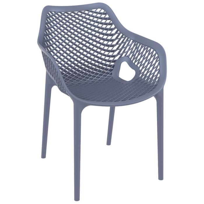 Chaise de jardin / terrasse 'SISTER' grise foncée en matière plastique