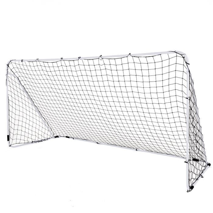 COSTWAY But de Football Portable 365x153x183CM Cage de Foot en Acier avec Filet et Sac de Transport pour Jouer
