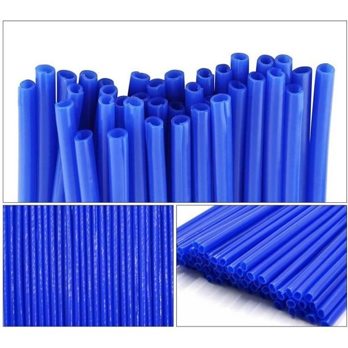 BOYOU 36pcs Protège Rayons De Roue Motocross Jantes Peaux Off Road Kit De Protection Enveloppe De Moto Bleu