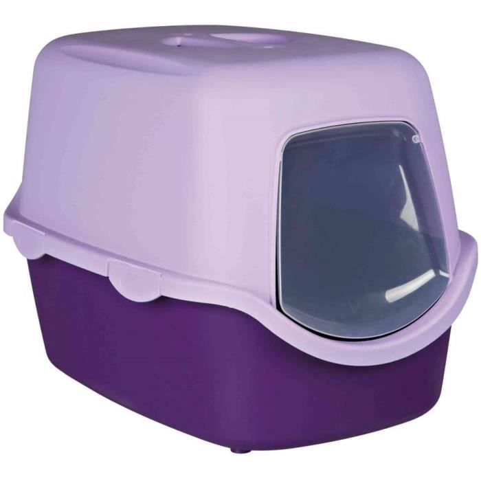 TRIXIE Vico Bac à Litière pour Chat Lilas/Mauve 40 × 40 × 56 cm
