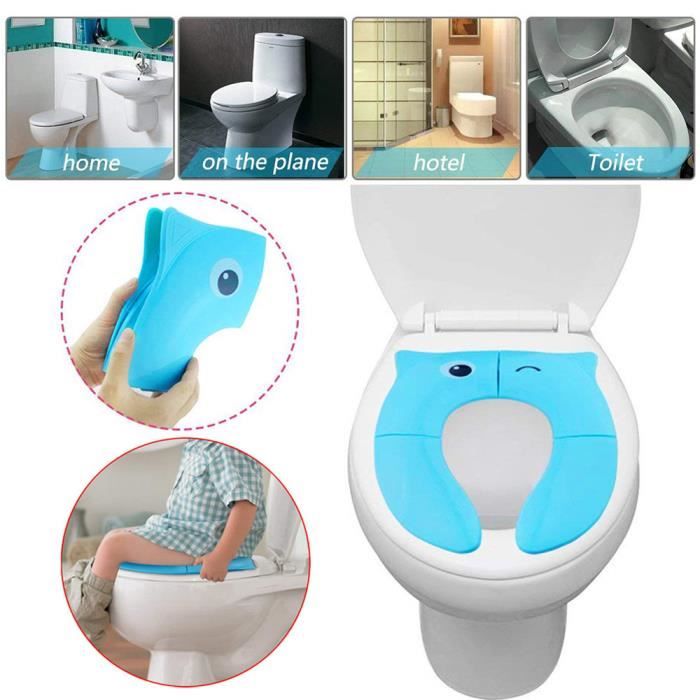 Siège d'entraînement de pot pliable Couvre-siège de toilette de voyage pour bébé Couvre-sièges antidérapants D84