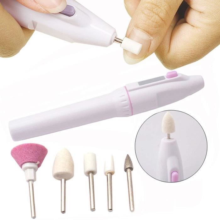 Lime À Ongles Électrique,Set Manucure Pedicure Electrique 5-en-1 kit de Manucure Et Pédicure Electrique Ensemble de Manucure Électri