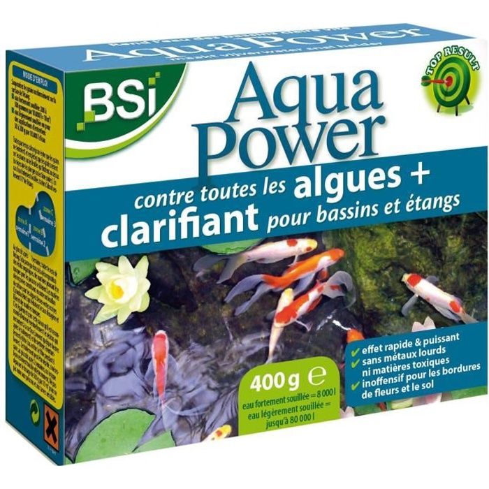 Traitement de l'eau bassins d'agrément BSI 16990 Aqua Power 400 Gr anti-algue-clarifiant pour bassins-étangs 170652