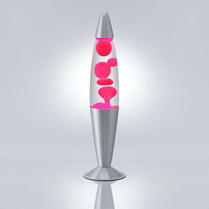 Lampe à lave rose JENNY liquide transparent 42cm