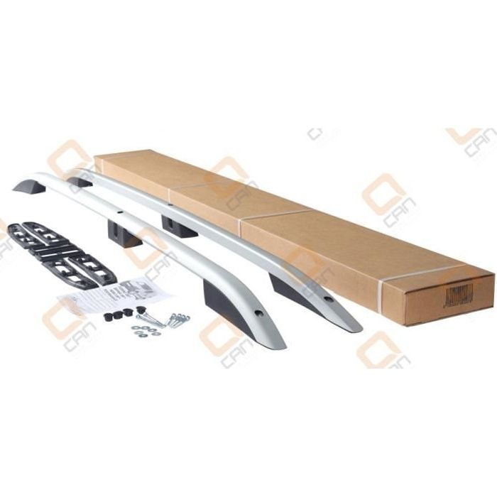 Barres de toit pour Dacia Logan MCV 10-2008>09-2013 longitudinales alu + pieds plastique noir