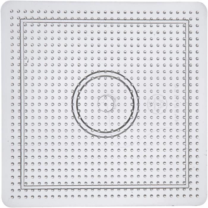 Plaque transparente pour perles à repasser Midi - Carré - 14,5 x 14,5 cm