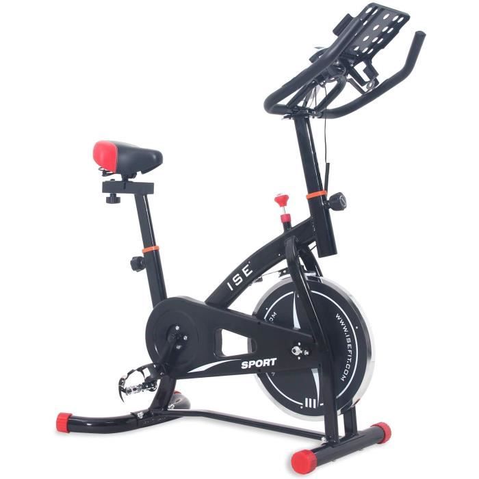 Vélo d'intérieur Vélo d'Appartement Vélo Spinning Bike,Poids d’inertie 10 KG,Cardiofréquencemètre avec Support de Bouteille/iPad/Ph