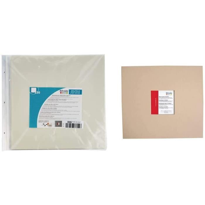 ALBUM PHOTO Artemio 11010039 Pochettes transparentes album photo 30,5 x 30,5 cm-30 feuilles & 11010009 ALBUM SCRAPBOOKING 30X30 855
