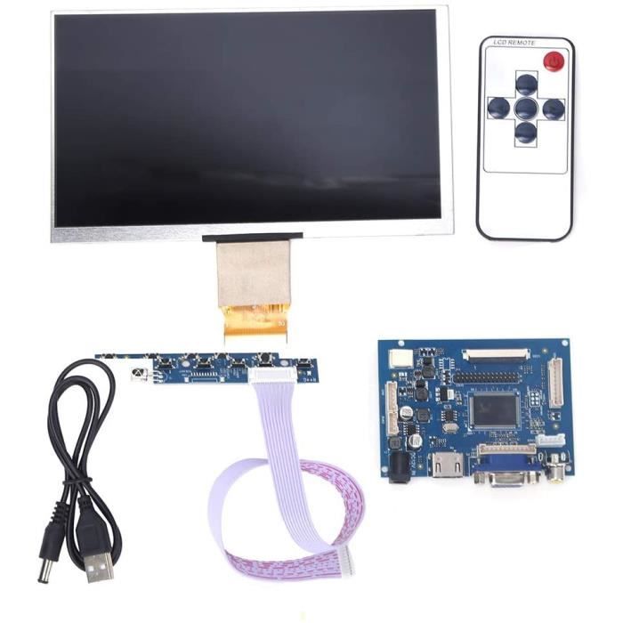 Kit d'affichage LCD TFT, 12V 7 Pouces 1024 * 600 Kit d'écran de Moniteur VGA HDMI Module d'affichage d'écran LCD Kit d