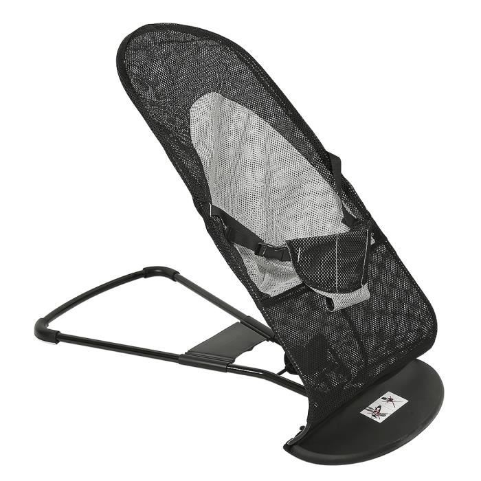 Transat Bébé Balancelle 2 En 1 88*40*51.5cm Baby Balance Chaise, Hauteur Réglable noir
