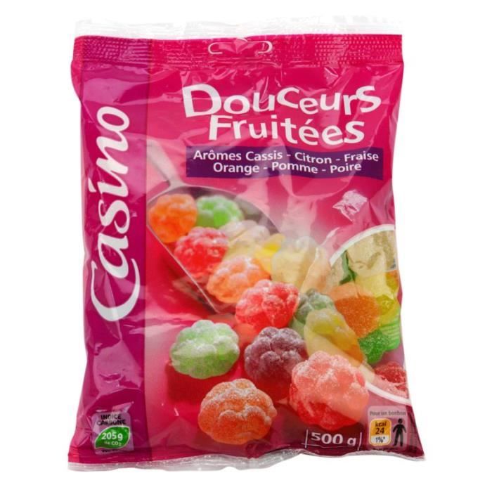 Douceurs fruités - Arôme cassis, Citron, Fraise, Orange, Pomme, Poire - 500g