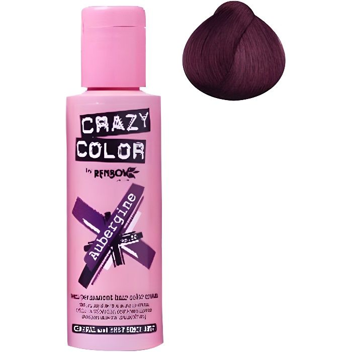 Coloration cheveux semi-permanente CRAZY COLORAUBERGINEPour un look FUN et des cheveux aux couleurs vives et originales !Les