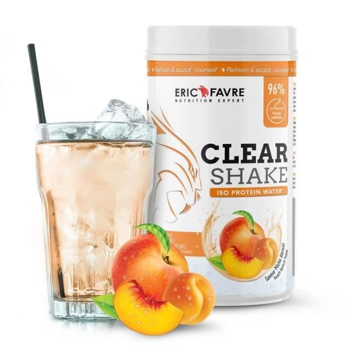 Eric Favre - Clear Shake - Iso Protein Water - Proteines - Pêche - Abricot - 500g