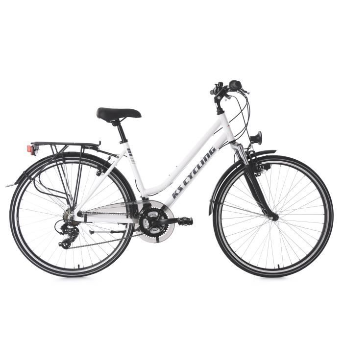 Vélo VTC 28'' - KS CYCLING - Metropolis - Femme - 21 Vitesses - Blanc - Taille de Cadre 53 cm