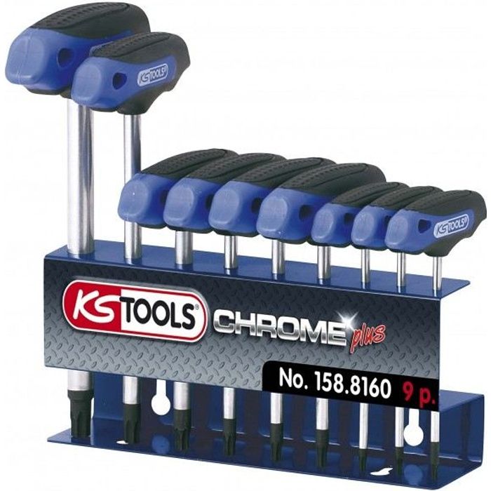 Jeu de clés mâles TORX poignée en T CHROMEplus,…