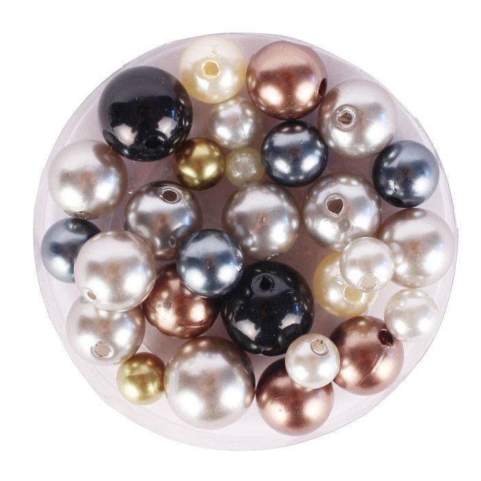 Perles acryliques nacrées rondes tendance 0,8 cm x 130 pcs - MegaCrea {couleur}