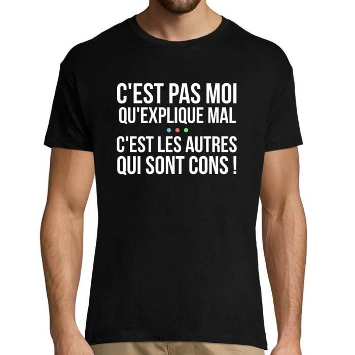 Kaamelott - Citation Perceval - C'est Pas Moi Qui explique Mal - T-Shirt Homme col Rond Humour Série TV