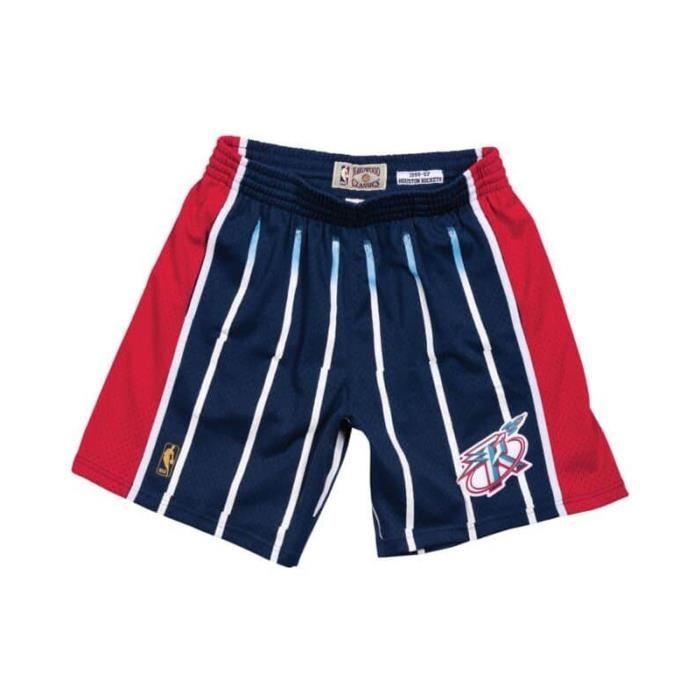 Short NBA Houston Rockets 1996-97 Mitchell amp Ness Swingman Bleu pour Homme