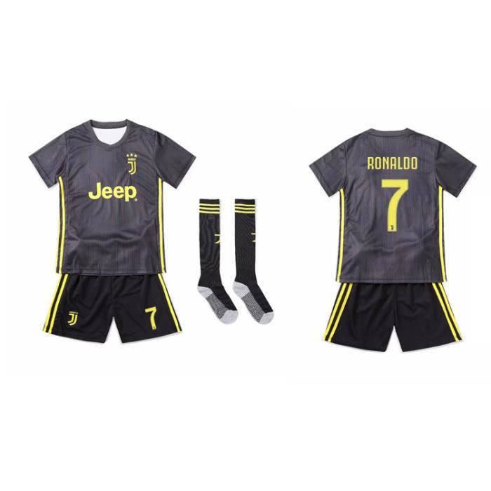 Maillot de Football, Combinaison De Sport Cristiano Ronaldo 7 CR7 Maillot et Short Juventus Vêtement De Sport De Football T-Shirt