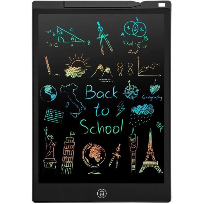 PINKCAT 12 Pouces Tablette d'écriture LCD colorée, Planche à Dessin de Grand, Enfants et Adultes Écriture Dessin, Convenant aux Enfa
