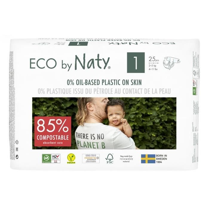 NATY Couches culottes écologiques T1x25 couches