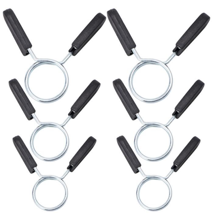 6Pcs Clips Pince à ressort de d'alimentation de sport pour collier d'haltérophilie Sport Gym BARRE - HALTERE - POIDS