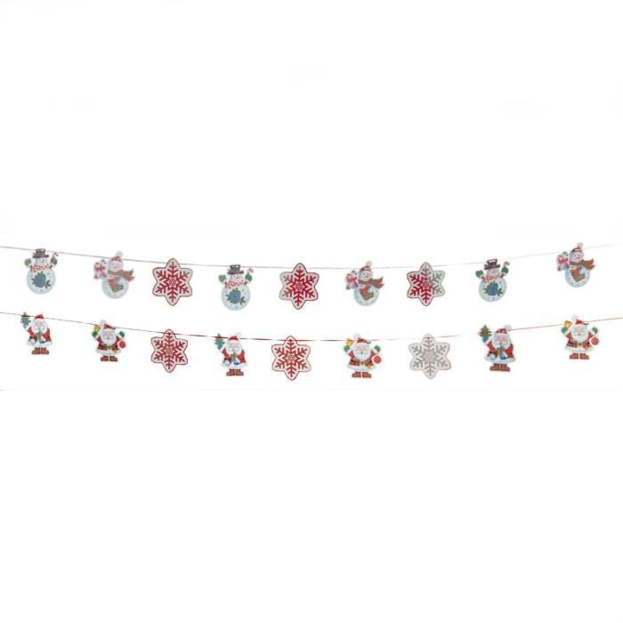 Bonhomme de neige et flocons de neige de Noël de 2 m de décoration holographique 9 pièces 3D, guirlande avec ruban de TRIXES