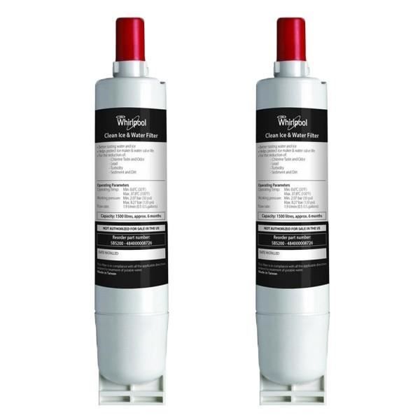 Lot de deux filtres a eau original Whirlpool SBS002 pour refrigerateur americain 484000008726(2)