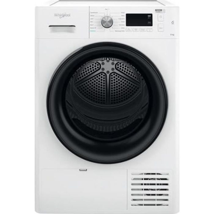 WHIRLPOOL Sèche-Linge Pompe à Chaleur 8Kg 120L Technologie 6ème Sens 64,9 Blanc