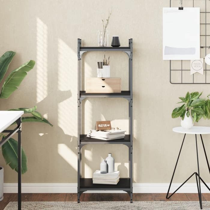 vidaXL Bibliothèque à 4 niveaux noir 40x30x120 cm bois dingénierie 837632