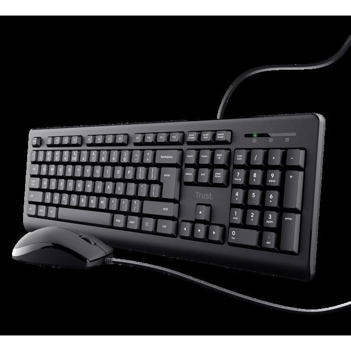 Clavier et Souris – Trust – Taro Pack – AZERTY Français – Résistant aux Éclaboussures – Silencieux