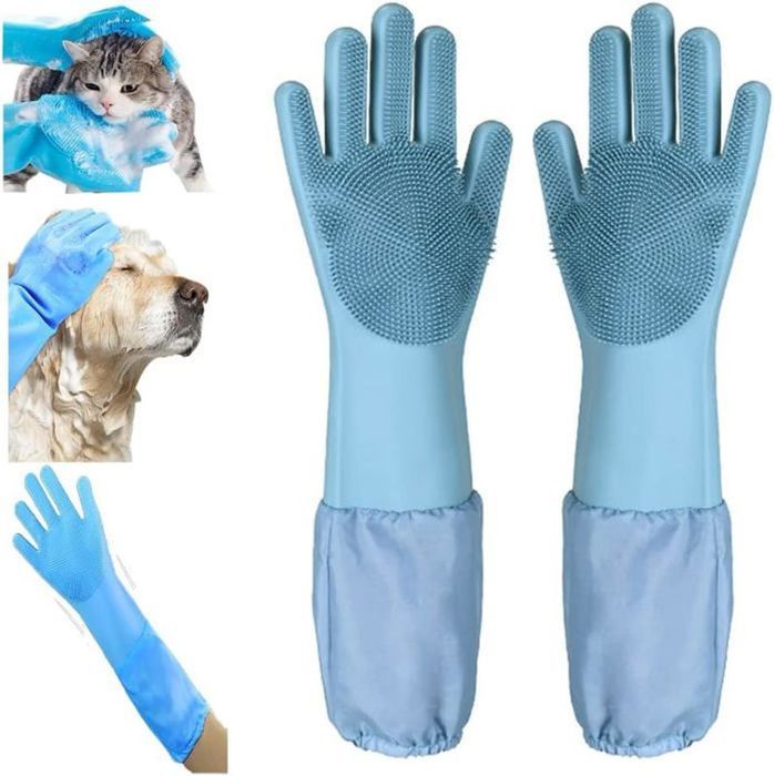 Comparer les prix de Gants de toilettage pour animaux de compagnie,brosses douces pour chiens,gants pour un bain en douceur,gants lavage efficaces,bl