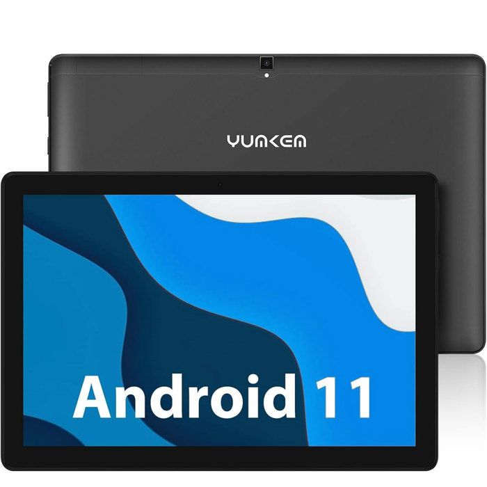Tablette Tactile 10.1 Pouces YUMKEM 4Go+64Go Android 11 Octa-Core WIFI 6000mAh Type-C Noir