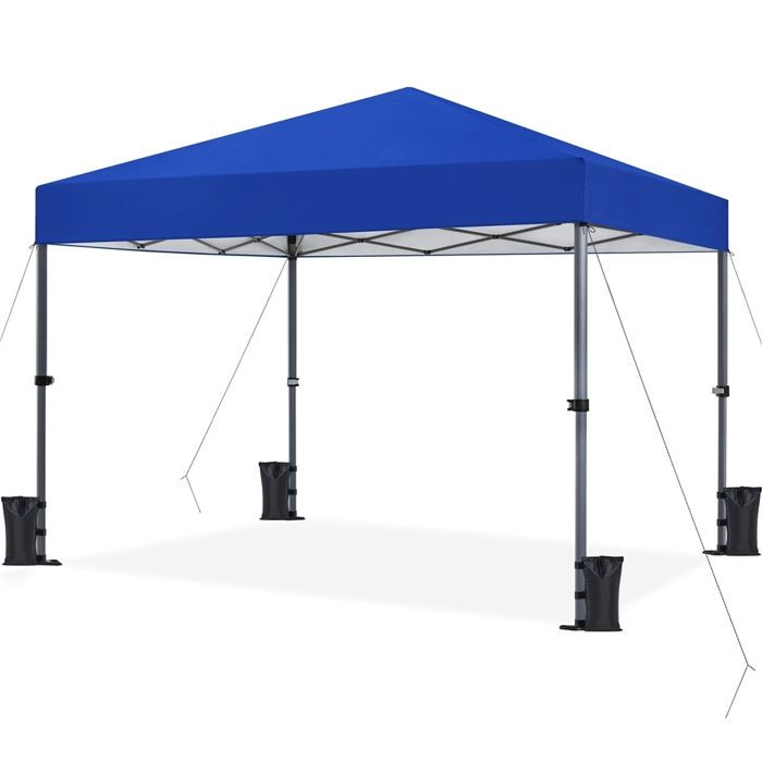 Yaheetech Tonnelle Pop-up Extérieur Tente de Camping 3 × 3 m Barnum Pliable avec Sac de Transport Plage Fête Foire Bleu