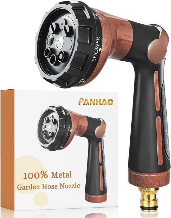 Pistolet D'arrosage Multifonctions MKNZOME - 8 Modes, Tige De 47 Cm, Acier Inoxydable - Pour Jardin Et Lavage Voiture