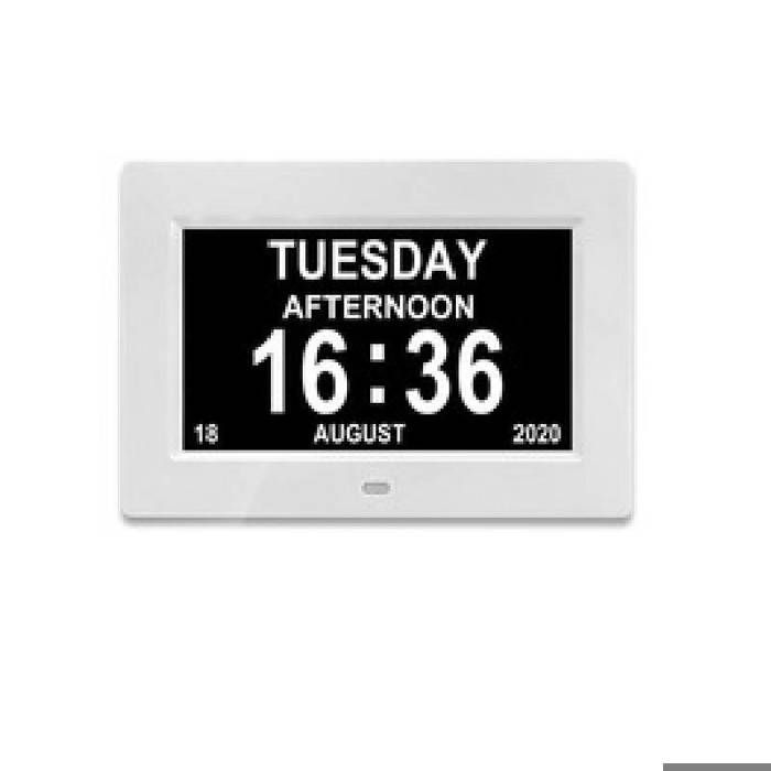 Horloge Calendrier Pour Seniors Et Alzheimer - Perel - Chiffres Géants Lisibles - Jour Date Année - 31x31cm