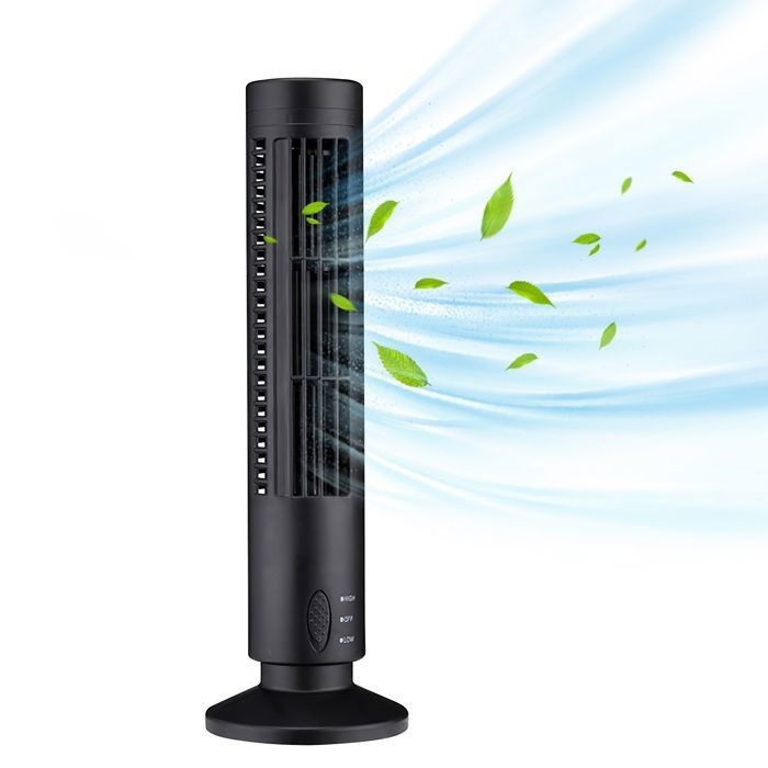 Petit Ventilateur Tour 33 cm Ventilateur Tour Vertical Portable avec 2 Vitesses Ventilateur sans Lame pour Chambre à Coucher - Prumya