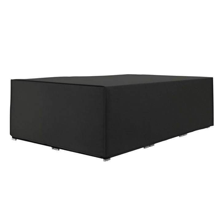 Housse salon de jardin - Outsunny - étanche - anti-UV - avec œillets et cordes de fixation - 222 x 155 x 67 cm - noir Housse salon de jardin - Outsunny - étanche - anti-UV - avec œillets et cordes de fixation - 222 x 155 x 67 cm - noir